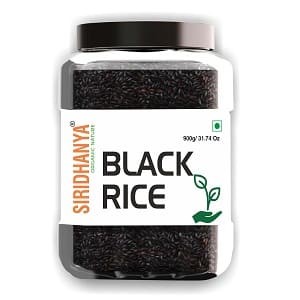 Siridhanya Organic Karuppu Kavuni Boiled black rice | Diabetic Friendly rice | Nalla Biyyam| Gluten free | Rich in protein Low carbs| Low GI Rice | organically grown from Andhra Pradesh-900g